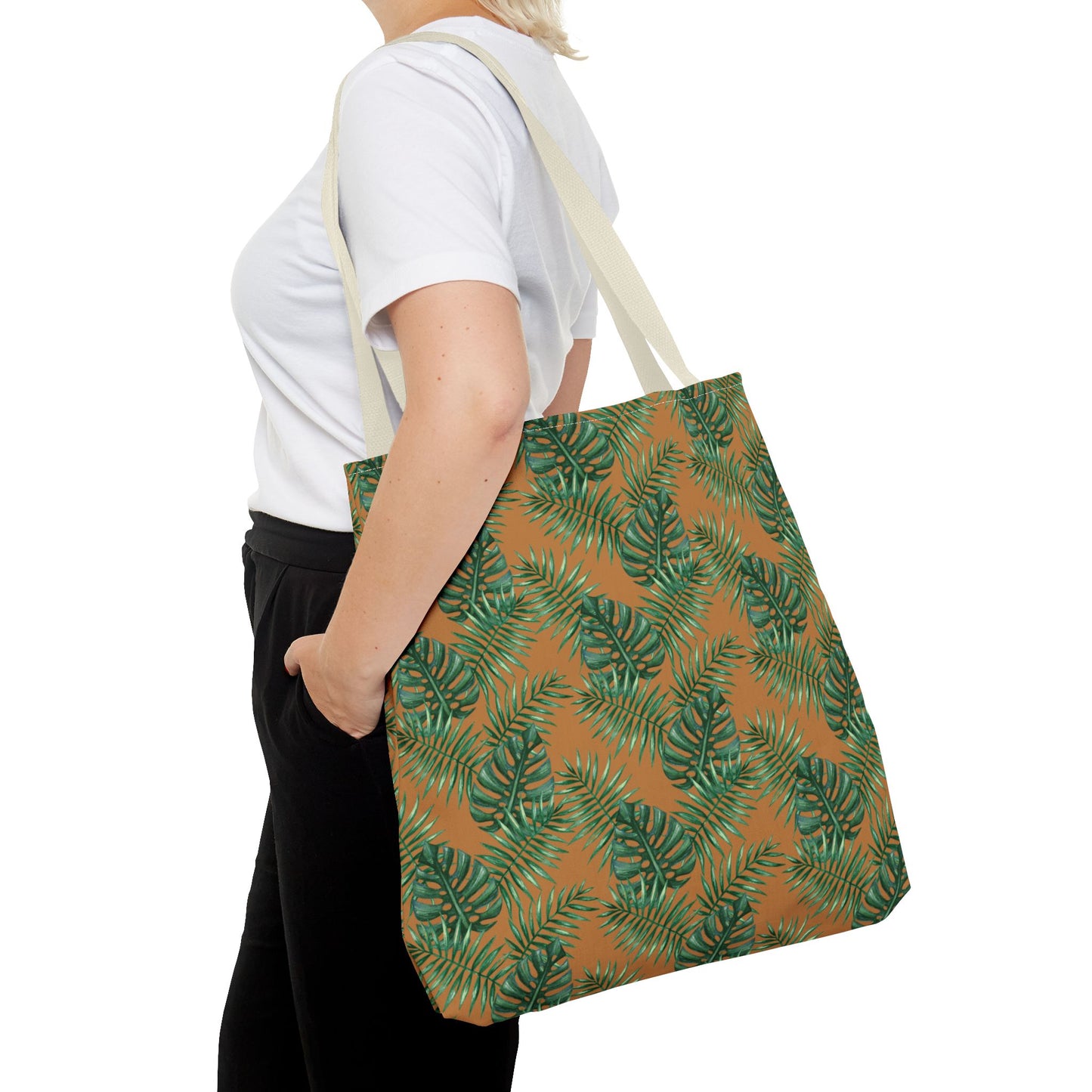 Brown Tropical Bliss Tote Bag