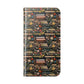Book Stack Floral Flip iPhone and Samsung Phone Case — Vintage Library Wallet Cover.