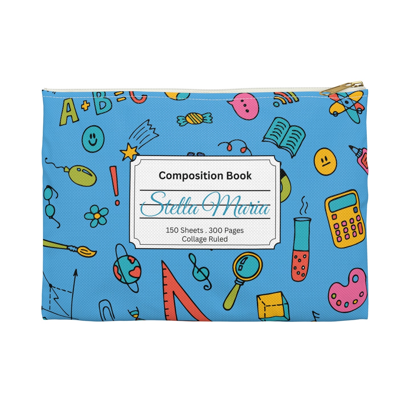 Personalized Classroom Couture Composition Book Inspired Accessory Pouch, Kids School Supplies, Classroom Organizer, Teacher Gift, Fun Stationery Case, Back to School
