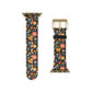 Whimsical Feline Garden Print Watch Band for Apple Watch - Cute Animal Design.