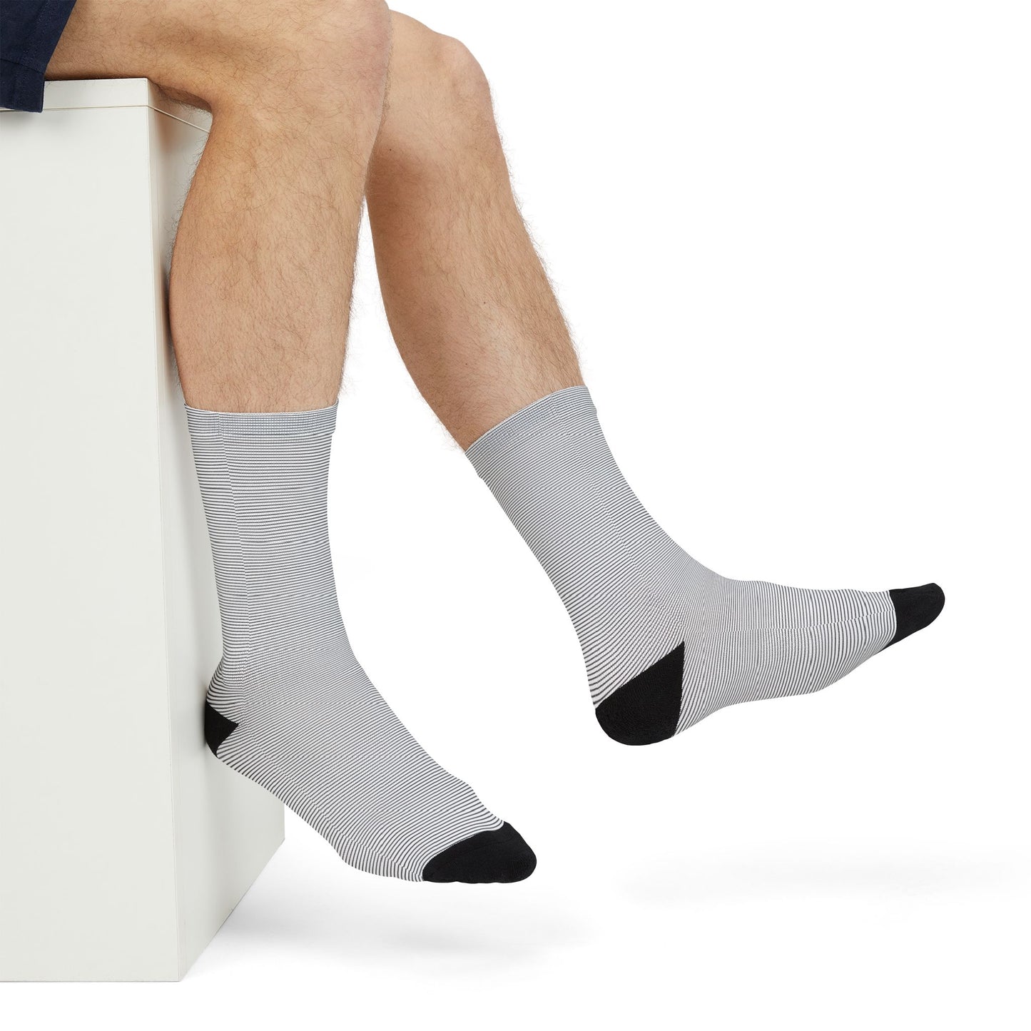 Monochrome Lines Sublimation Crew Socks