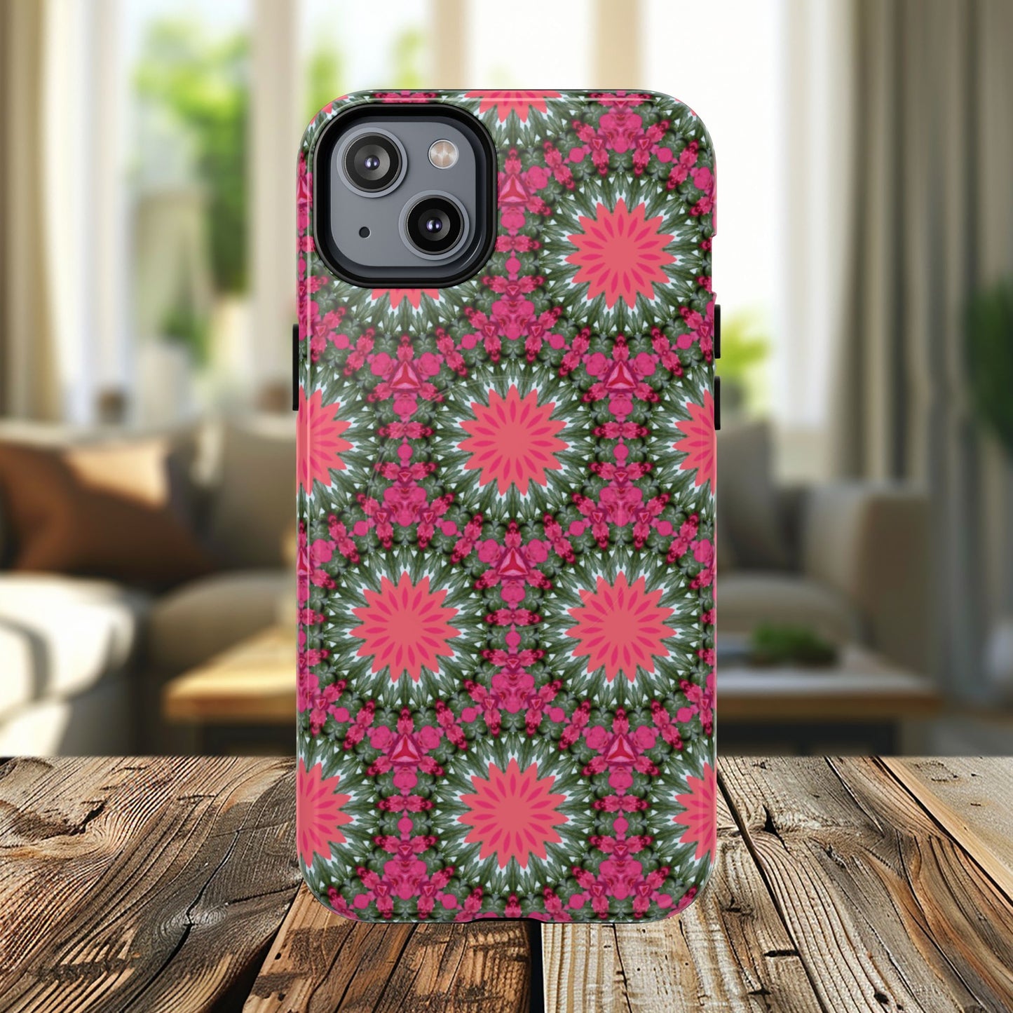 Floral KaleidoBloom iPhone Case, Tough Magnetic Cases, Floral iPhone Cover, Stylish Tech Accessory, Durable Design, Vibrant Gift Idea