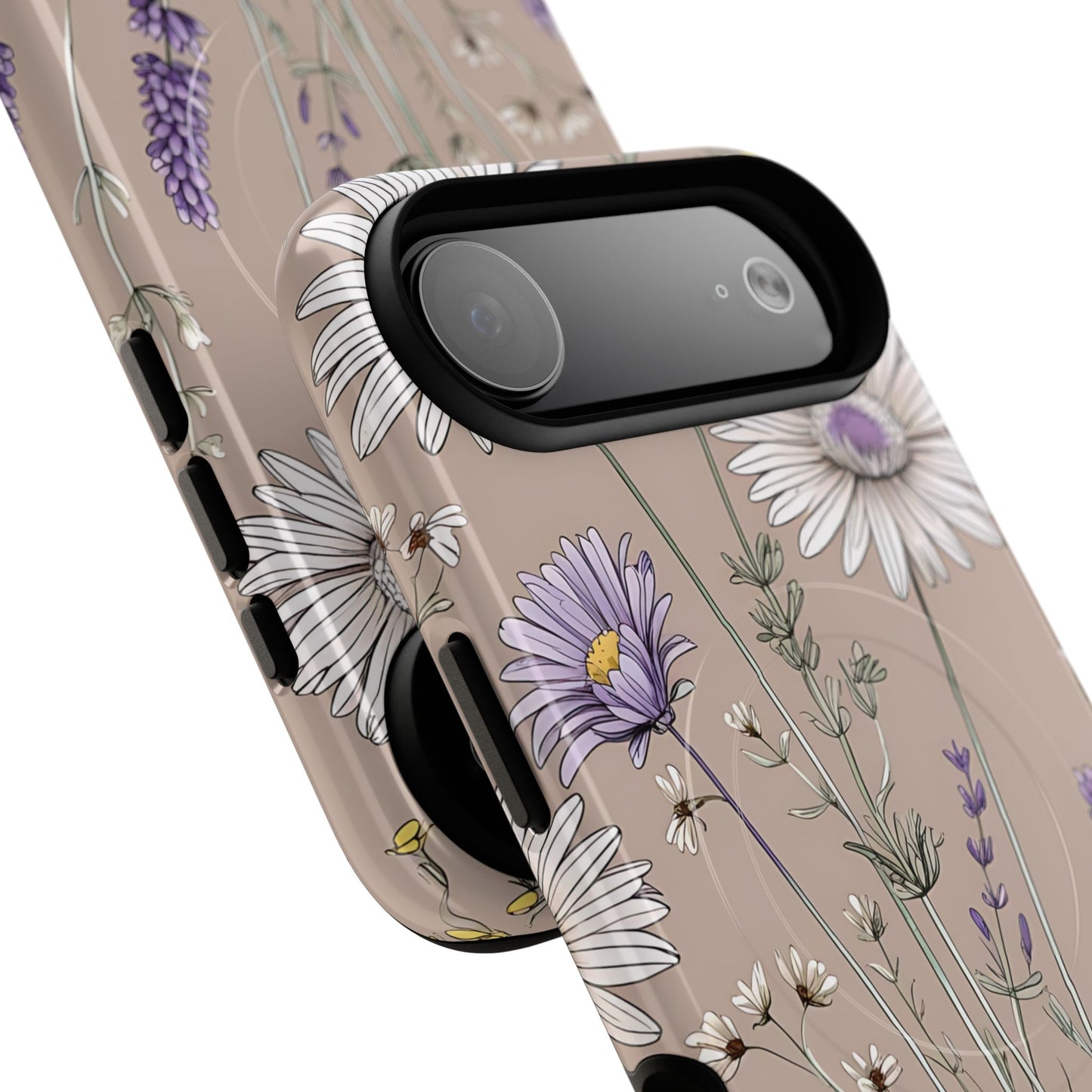Lavender Floral Tough Magnetic Phone Case | Durable Protective Cover, Flower Design, Gifts for Her, Phone Accessories, Nature Lover