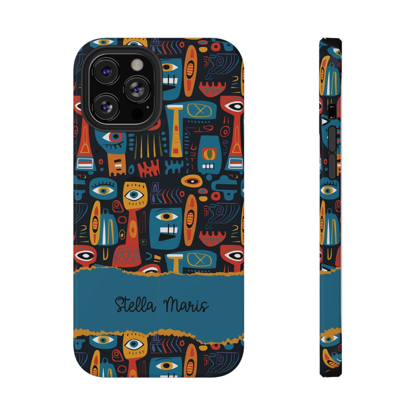 Personalized Colorful Abstract Faces Clear Impact-Resistant Case