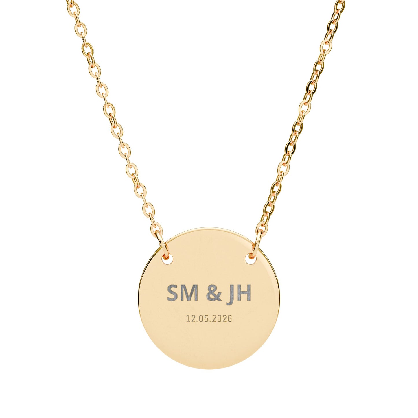 Engraved Circle Necklace — Personalized Initials Pendant