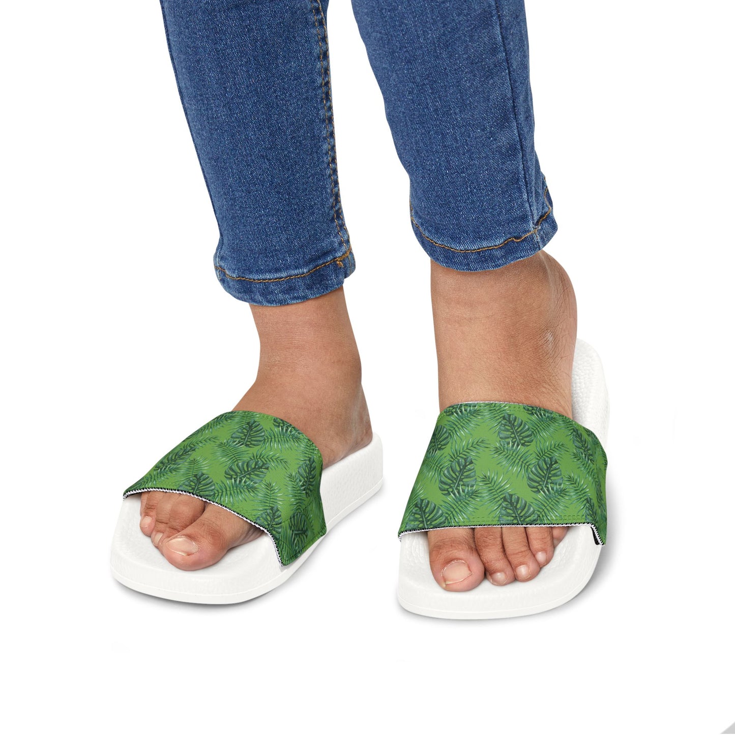 Tropical Bliss Green Youth Removable-Strap Sandals