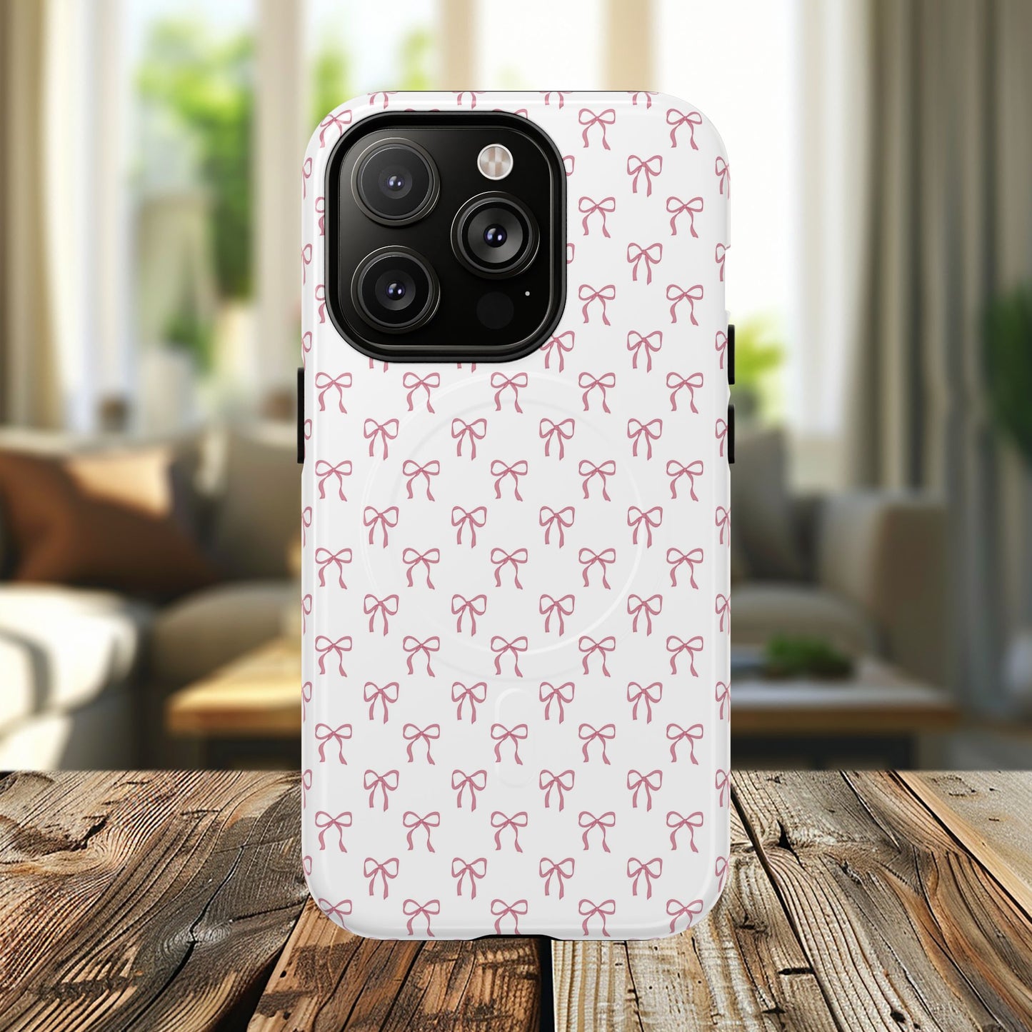 Blush Coquette Bow Bliss Magnetic iPhone Cases, Gift for Her, Cute iPhone Accessories, Fun Personalized Cases, Stylish Tech Gifts, Birthday Present