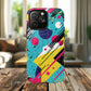 Retro Pop Vibes Magnetic iPhone Case with Abstract Design, Tough iPhone Cover, iPhone Accessory, Gift for Tech Lovers, Trendy iPhone Protector