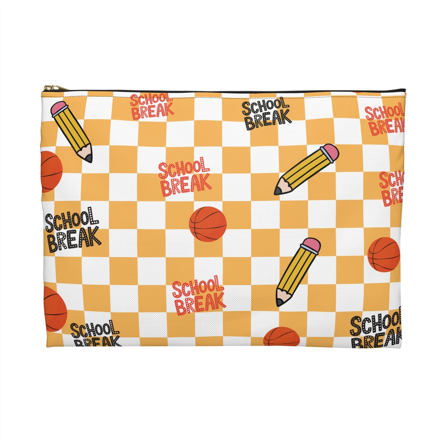 Personalized Orange Schoolyard Chic Composition Book Inspired Accessory Pouch, Kids School Supplies, Classroom Organizer, Teacher Gift, Fun Stationery Case, Back to School