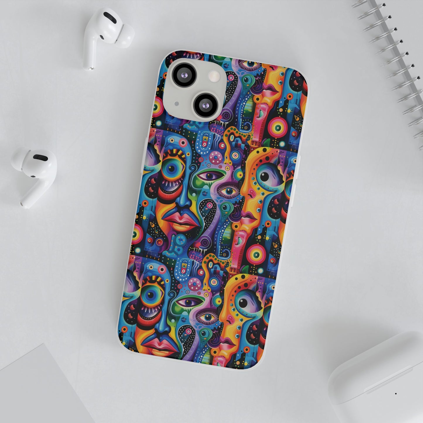 Psychedelic Visions Flexi iPhone and Samsung Case - Colorful Abstract Design.