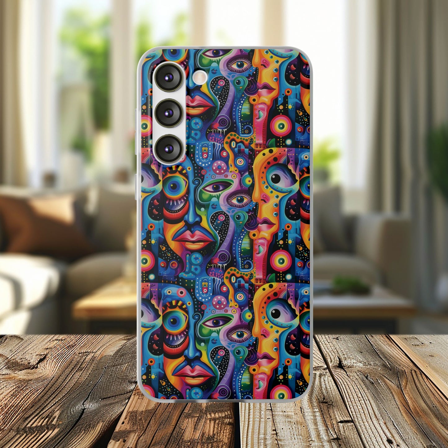 Psychedelic Visions Flexi iPhone and Samsung Case - Colorful Abstract Design.