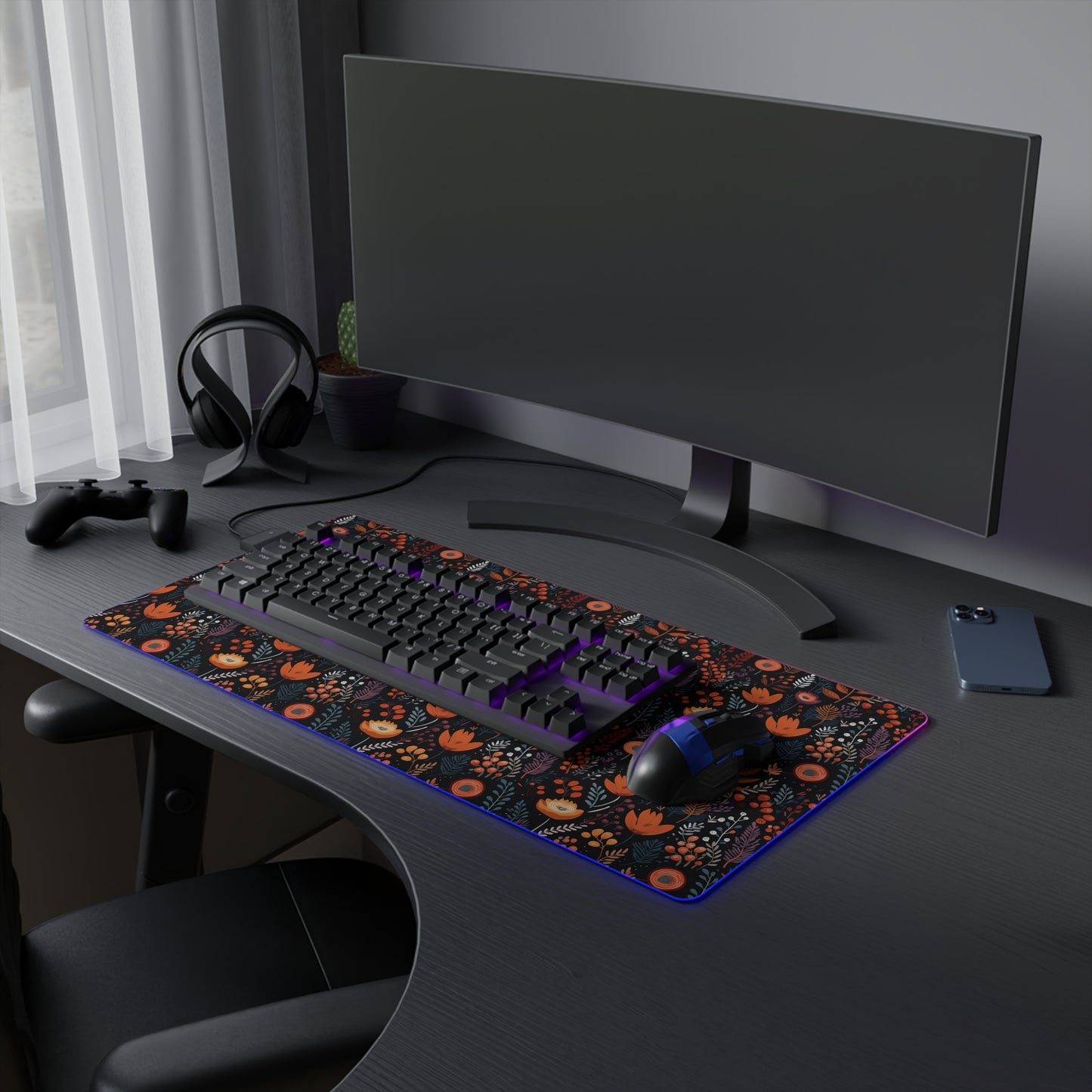 Autumn Bloom LED Gaming Mouse Pad