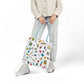 Personalized Classroom Couture Composition Book Inspired Canvas Tote Bag with Colorful Straps, Cute School Bag, Eco-Friendly Tote, Back to School Shopping Bag, Teacher Gift Idea