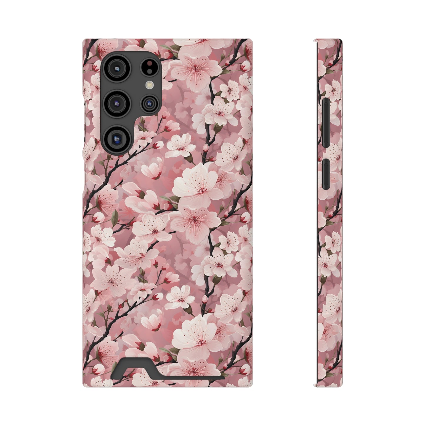 Cherry Blossom iPhone and Samsung Case With Card Holder