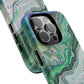 Marbled Tough iPhone Case, Magnetic Protector, Stylish Tech Accessory, Durable iPhone Cover, Unique Gift Idea