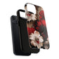 Crimson Noir Tough iPhone Magnetic Cases, Tough iPhone Protector, Stylish Floral Design, Gift for Her, Floral Accessories