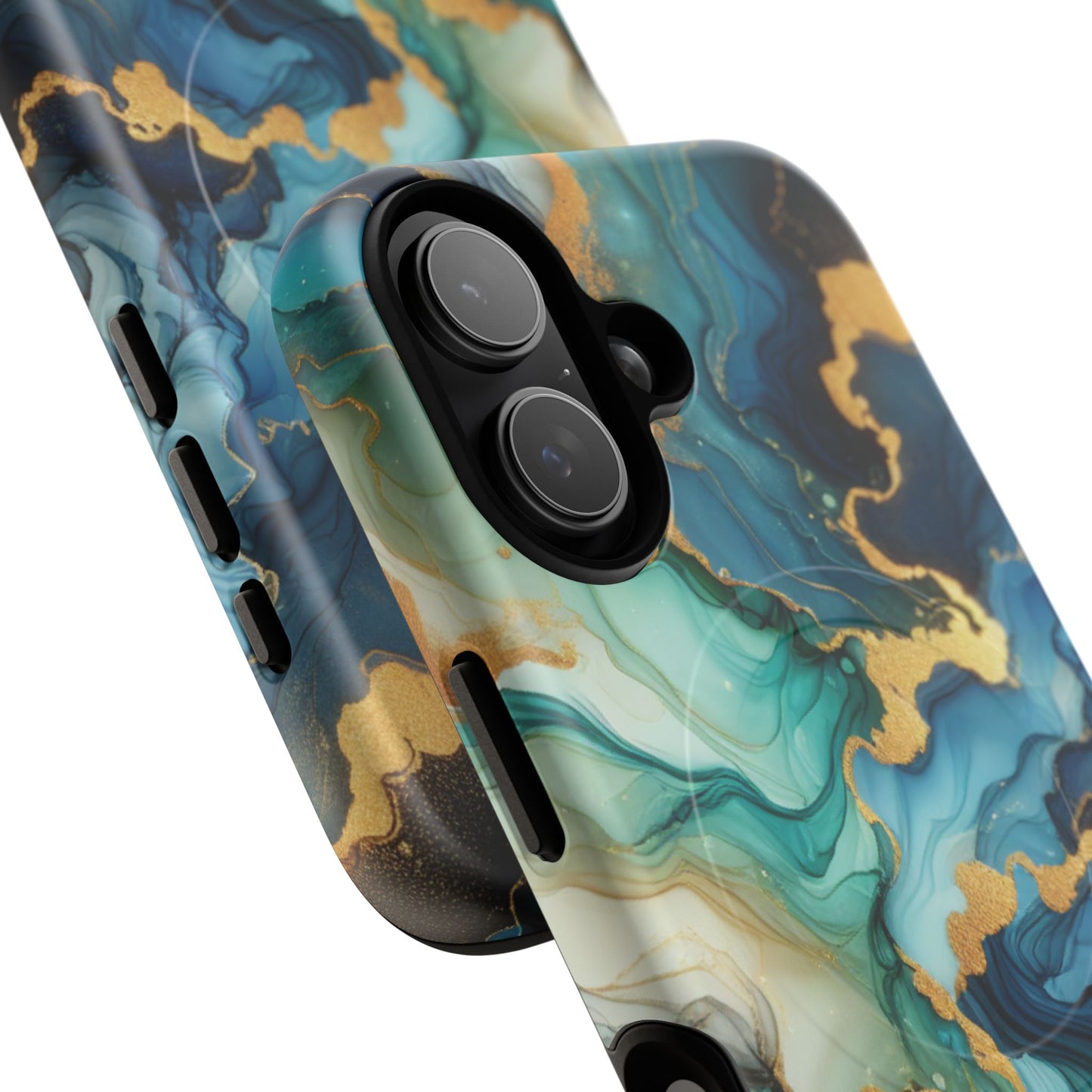 Ocean Quartz Luxe Marble Pattern Tough Magnetic iPhone Case, Phone Accessories, Luxury Gift, Durable iPhone Cover, Unique Design for iPhone Users.