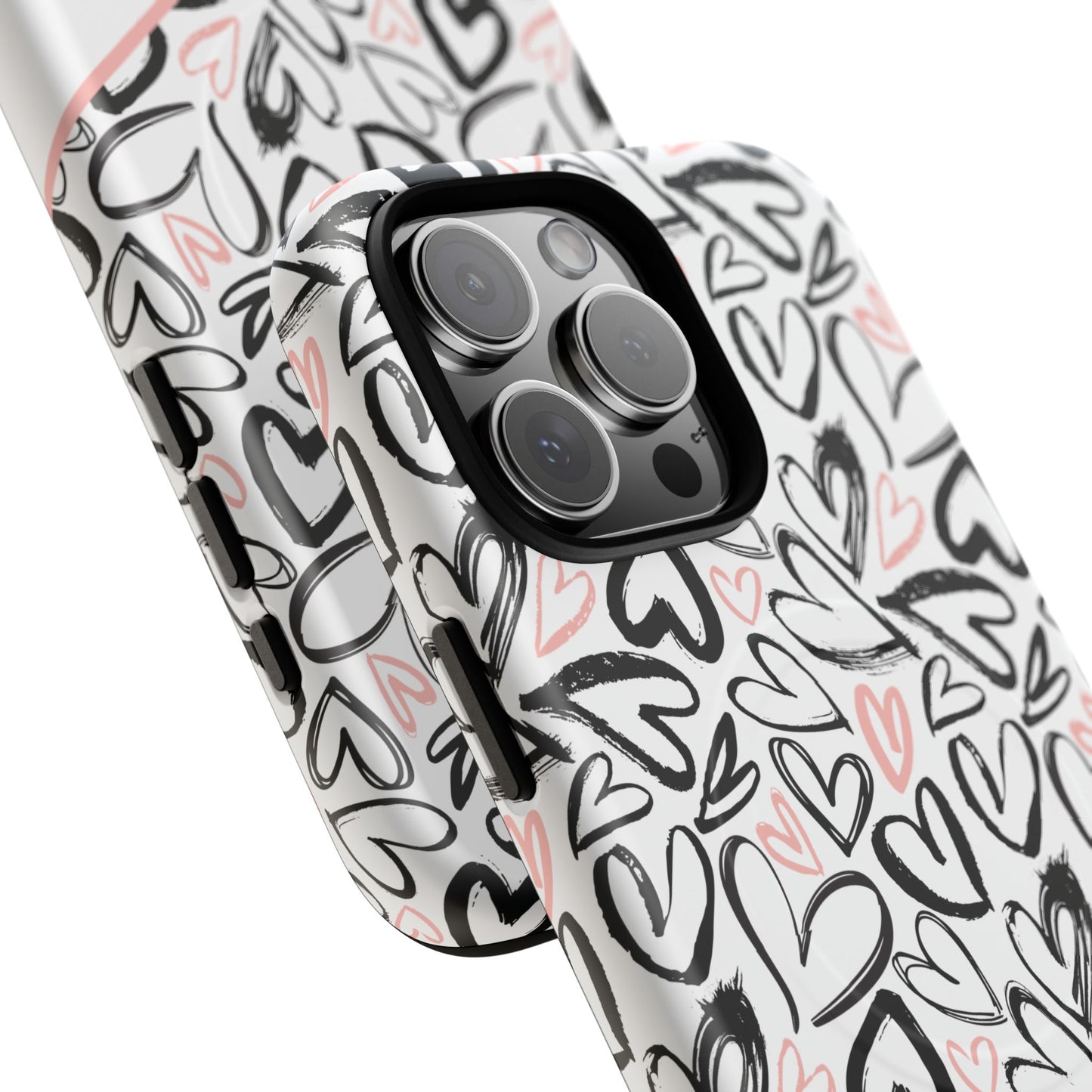 Heart Scribbles Tough Magnetic MagSafe®Case - Cute, Stylish, Gifts for Her, Love, Valentine's Day,  iPhone® 13, 14, 15, 16, 17, Pro, Pro Max, Plus Cases.