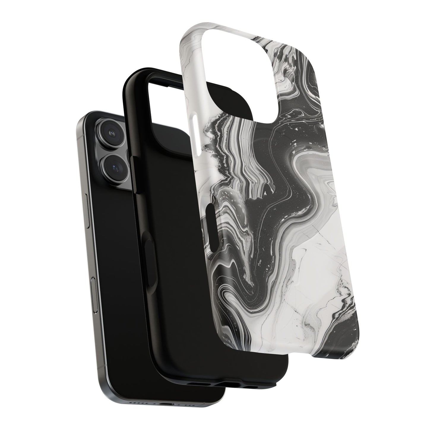 Black Marble Magnetic iPhone Case for Tough Protection, Stylish iPhone Mobile Accessory, Fashionable Gift, Unique Marble iPhone Design, Durable Smartphone Cover