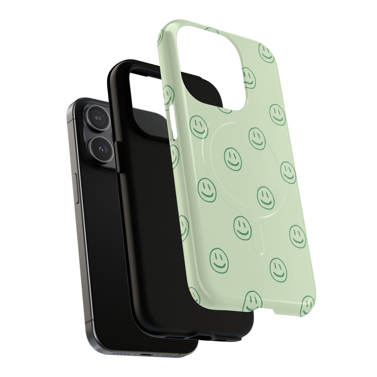 Green Smiley Face Magnetic iPhone Case