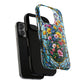 Floral Stained Glass Tough Magnetic Case, Durable Phone Cover, Gift for Nature Lovers, Unique Floral Design, Phone Accessories for All Occasions.