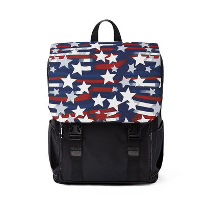 Patriotic Waves Unisex Casual Shoulder Backpack