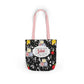 Personalized Black Composition Book Inspired Canvas Tote Bag with Colorful Straps, Cute School Bag, Eco-Friendly Tote, Back to School Shopping Bag, Teacher Gift Idea