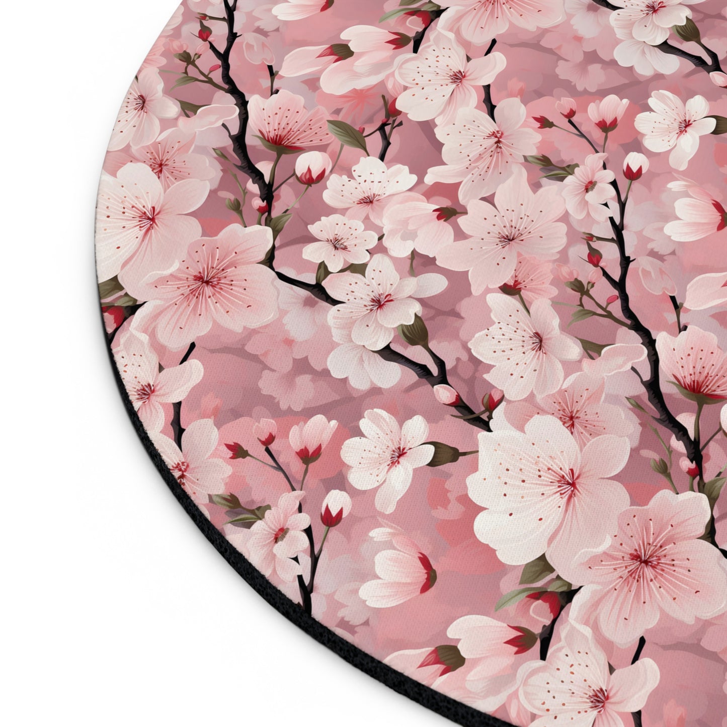 Cherry Blossom Floral Mouse Pad - Elegant Desk Accessory for Home & Office