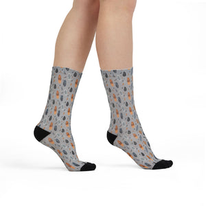 Whispering Fathers Grey Sublimation Crew Socks