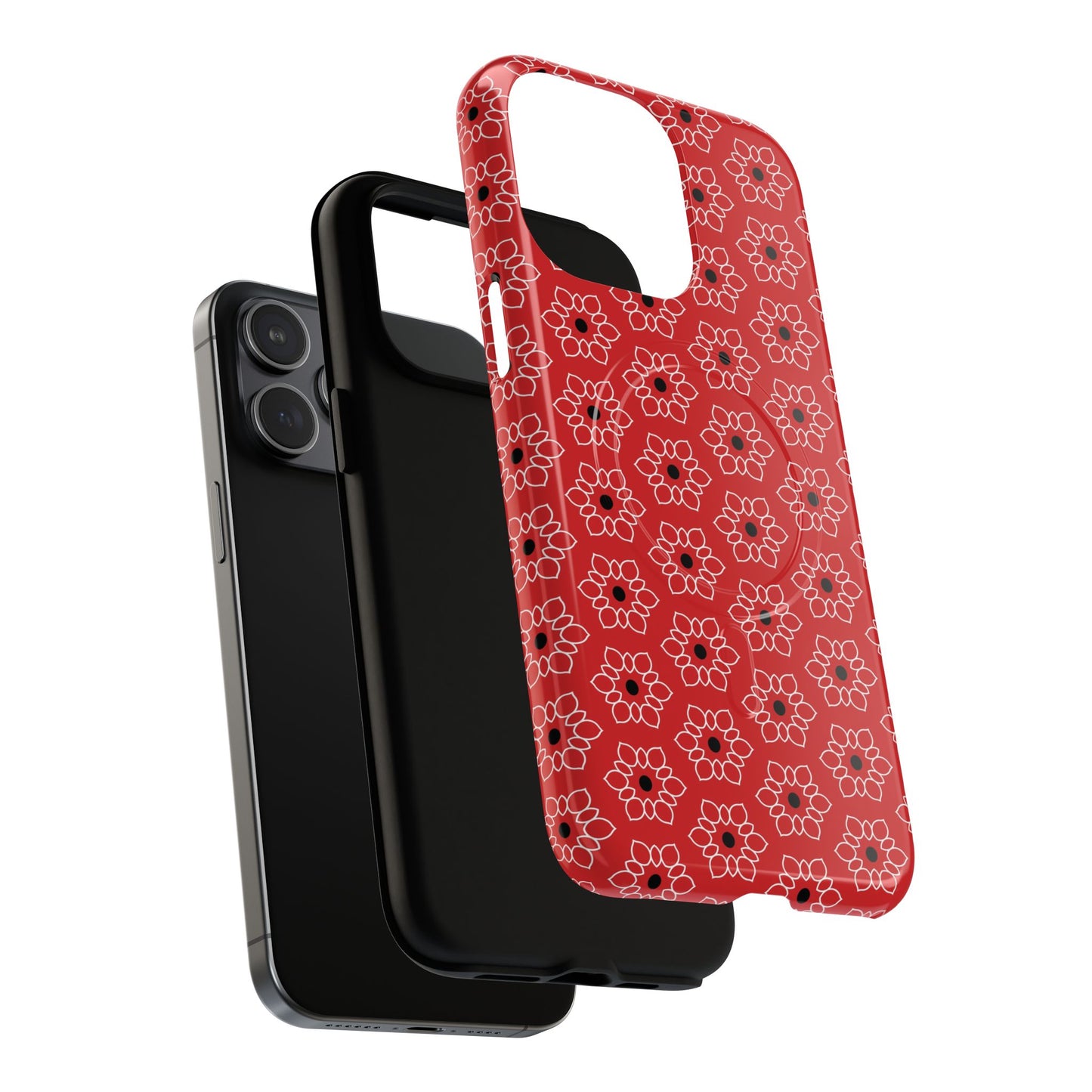 Stylish Geometric Magnetic iPhone Cases, Floral iPhone Cover, Durable Smartphone Cases, Trendy Accessories, Gift for Her