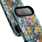 Floral Stained Glass Tough Magnetic Case, Durable Phone Cover, Gift for Nature Lovers, Unique Floral Design, Phone Accessories for All Occasions.