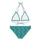 Turquoise Tropical Bliss Strappy Bikini Set (AOP)