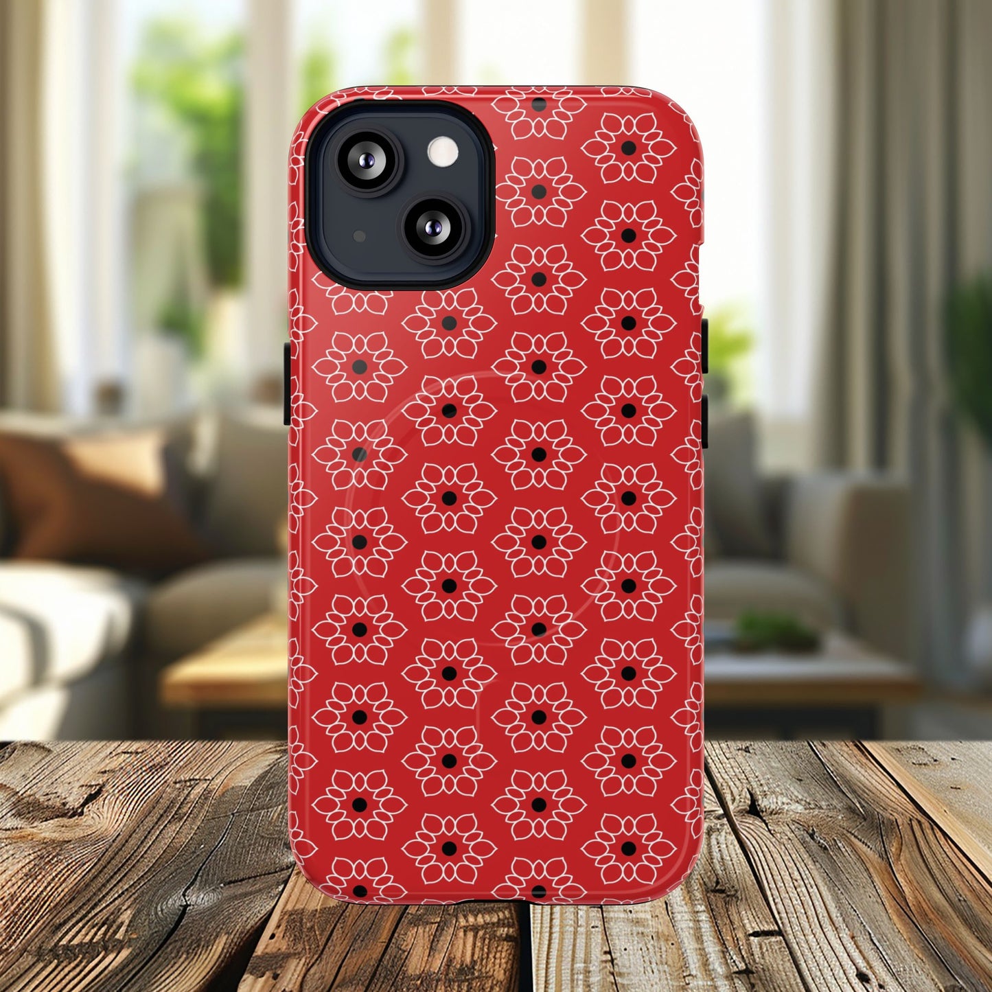 Stylish Geometric Magnetic iPhone Cases, Floral iPhone Cover, Durable Smartphone Cases, Trendy Accessories, Gift for Her