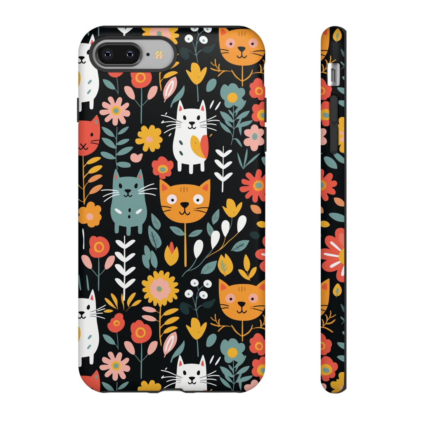 Whimsical Feline Garden iPhone, Samsung or Google Pixel Tough Cases