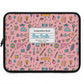 Personalized Pink Chalkboard Chic Laptop Sleeve with Composition Book Inspired Design, Customizable Tech Case, School Supplies, Gift for Students, College Essentials, Back to School