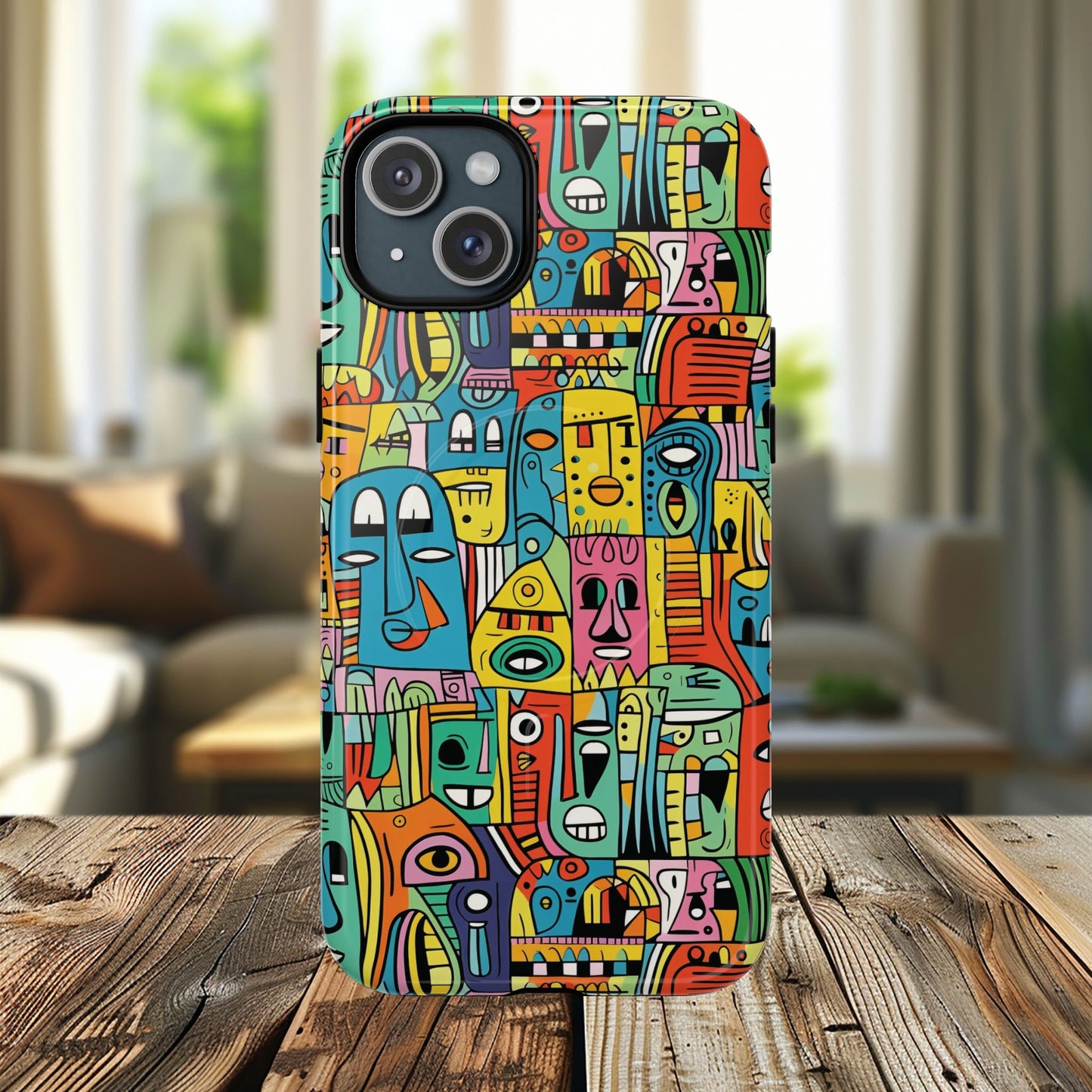 Vibrant Art Magnetic Phone Case, Colorful Protector, Unique iPhone Case, Gift for Artists, Trendy Tech Accessory