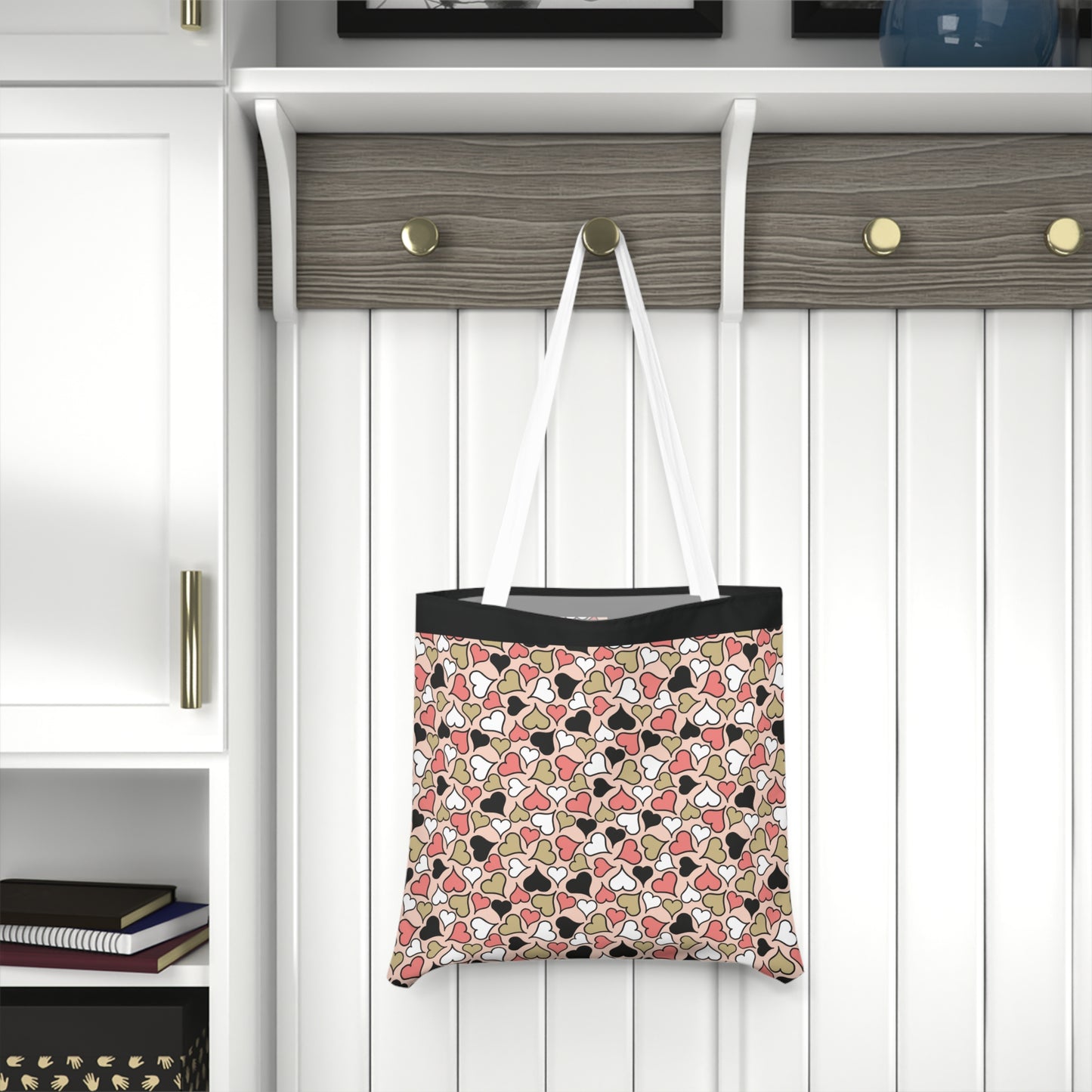 Cute Heart Pattern Shoulder Tote Bag – Perfect for Everyday Use & Gifts