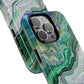 Marbled Tough iPhone Case, Magnetic Protector, Stylish Tech Accessory, Durable iPhone Cover, Unique Gift Idea