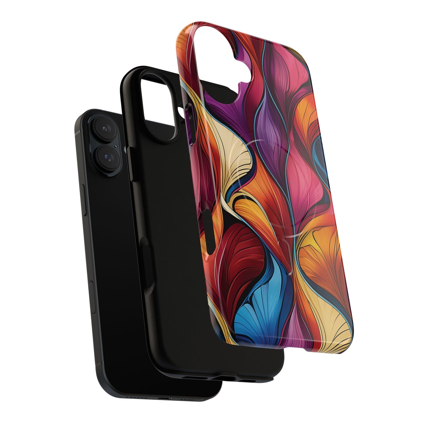 Vibrant Leaf Wave Tough Magnetic Phone Case, Vibrant Smartphone Cover, Unique Protective Case for Gifts, Phone Accessories, Trendy Design