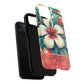 Tough Floral Phone Case, Tropical Hibiscus Design, Gift for Her, Summer Accessory, Customizable Phone Cover