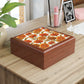 Stained Glass Marigold Floral Jewelry Box —  Keepsake Box