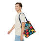 All-Over Apple Print Personalized Tote Bag — Durable Everyday Carry (3 Sizes, 5 Handle Colors)