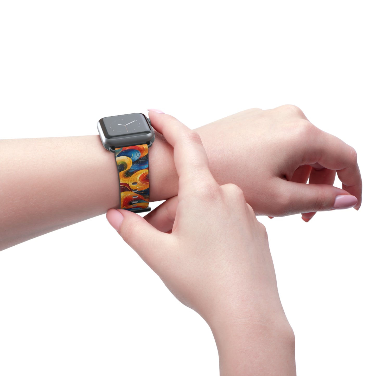 Cosmic Swirl Vibrant Art Watch Band - Colorful Abstract Design for Apple Watch.