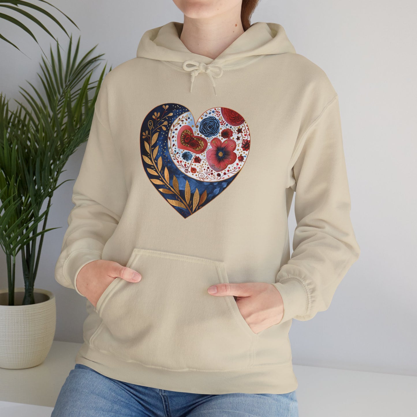 Floral Heart Unisex Heavy Blend™ Hooded Sweatshirt