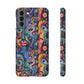 Psychedelic Visions Phone Case with Card Holder - Colorful and Stylish Design for Creatives