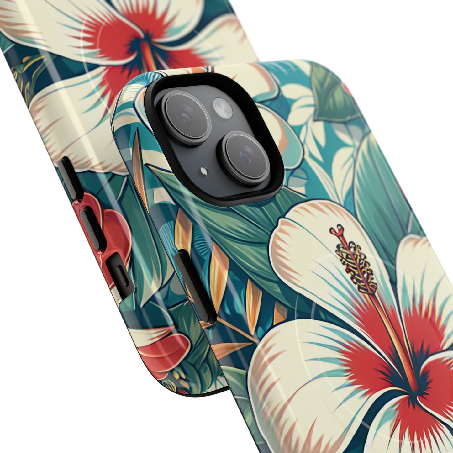 Tropical Hibiscus MagSafe® iPhone® Tough Case - Stylish Phone Protection Gift for Nature Lovers, Vibrant, Summer Vibes.