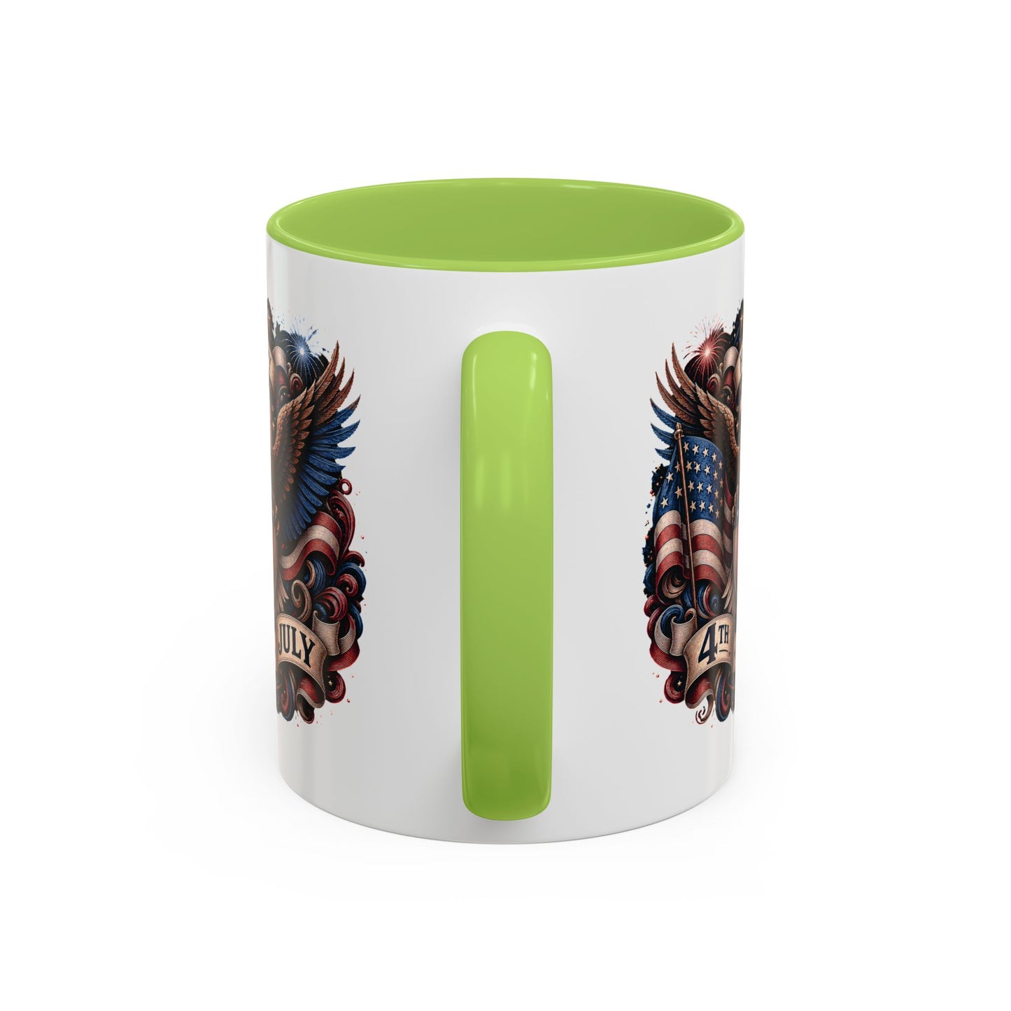 4th of July Eagle Coffee Mug — Patriotic American Flag Accent Mug (11/15oz)