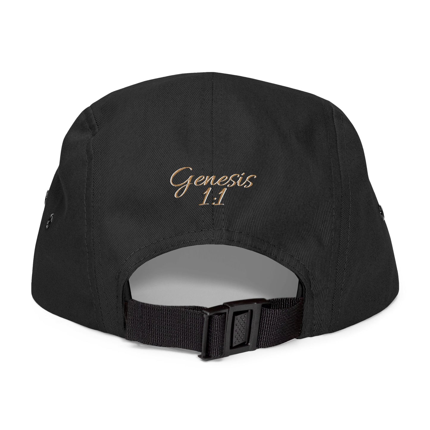 Embroidered 'ELOHIM, GENESIS 1:1'  5 Panel Cap, Trendy Hat, Outdoor Gear, Streetwear Accessory, Unique Gift, Fashion Statement