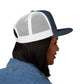 Red 'ELOHIM, GENESIS 1:1'  Embroidered 5 Panel Trucker Cap | Casual Style Hat, Adjustable, Unisex, Perfect Gift for Outdoors, Festivals, Daily Wear