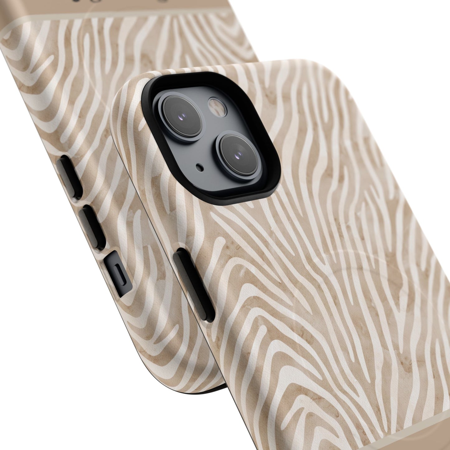 Personalized Zebra Animal Print Cover, Tough Magnetic MagSafe® iPhone® 13, 14, 15, 16, 17, Pro, Pro Max, Plus Cases (Custom Name).
